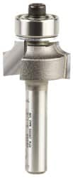 AMANA TOOL 3/4 Diam, 3/8 LOC, 2 Flute CarbideTipped Edge Profile RoundOver Router Bit