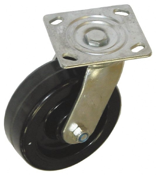 MSC INDUSTRIAL 6 Diam x 2 Wide x 71/2 OAH Top Plate Mount Swivel Caster