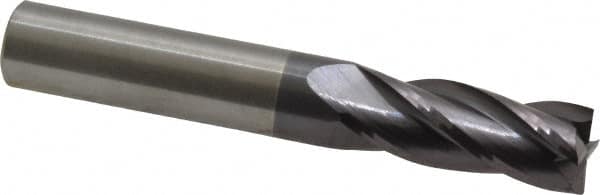 M.A. FORD. 3/8, 1 LOC, 3/8 Shank Diam, 21/2 OAL, 4 Flute, Solid Carbide Square End Mill