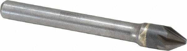 HERTEL 5/16 Head Diam, 1/4 Shank Diam, 6 Flute 60&deg; Solid Carbide Countersink