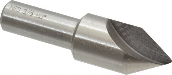 MSC INDUSTRIAL 3/4 Head Diam, 1/2 Shank Diam, 1 Flute 60&deg; High Speed Steel Countersink