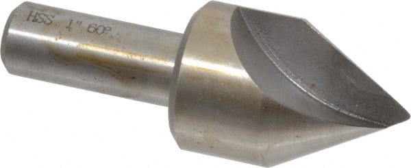 MSC INDUSTRIAL 1 Head Diam, 1/2 Shank Diam, 1 Flute 60&deg; High Speed Steel Countersink