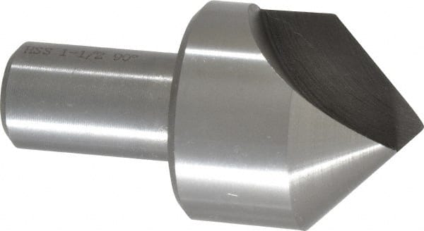 MSC INDUSTRIAL 11/2 Head Diam, 3/4 Shank Diam, 1 Flute 90&deg; High Speed Steel Countersink