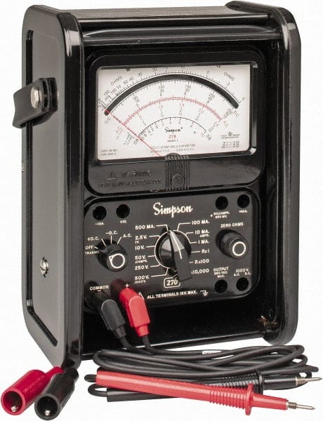 SIMPSON ELECTRIC , 1,000 VAC/VDC, Analog Manual Ranging Multimeter