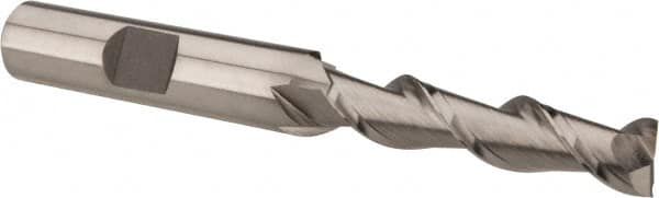 HERTEL 5/16, 13/8 LOC, 3/8 Shank Diam, 31/8 OAL, 2 Flute, High Speed Steel Square End Mill