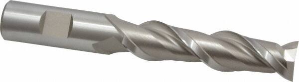 HERTEL 3/4, 3 LOC, 3/4 Shank Diam, 51/4 OAL, 2 Flute, High Speed Steel Square End Mill