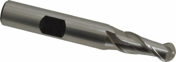 HERTEL 5/16 Diam, 3/4 LOC, 2 Flute High Speed Steel Ball End Mill