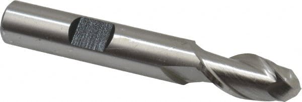 HERTEL 3/8 Diam, 3/4 LOC, 2 Flute High Speed Steel Ball End Mill
