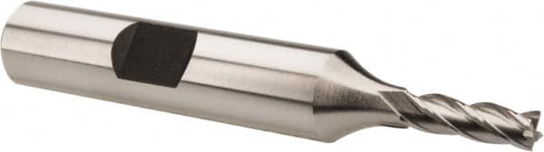 HERTEL 5/32, 1/2 LOC, 3/8 Shank Diam, 23/8 OAL, 4 Flute, Cobalt Square End Mill
