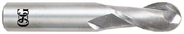 OSG 5/16 Diam, 13/16 LOC, 2 Flute Solid Carbide Ball End Mill