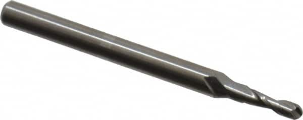 OSG 5/64 Diam, 1/4 LOC, 2 Flute Solid Carbide Ball End Mill