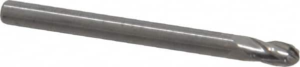 OSG 1/8 Diam, 1/4 LOC, 4 Flute Solid Carbide Ball End Mill