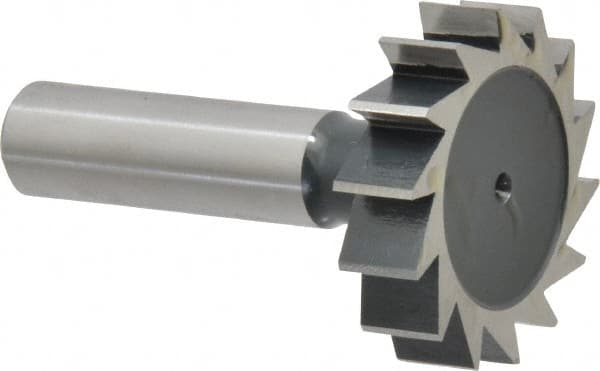 MSC INDUSTRIAL 11/2 Diam x 3/8 Face Width, High Speed Steel, 16 Teeth, Shank Connection Woodruff Keyseat Cutter