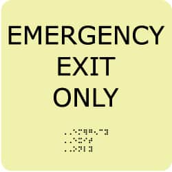 NMC Emergency Exit Only, Plastic Exit Sign