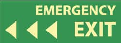 NMC Emergency Exit, Pressure Sensitive Vinyl Exit Sign