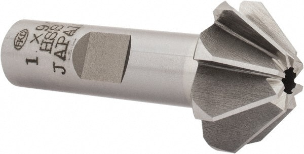 MSC INDUSTRIAL 1 Large x 3/8 Small Diam, 7/16 Width of Cut, 90&deg; Included Angle, High Speed Steel Face Angle Cutter