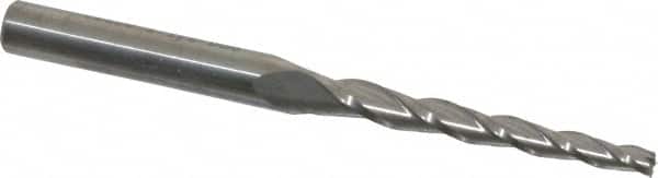 SGS 1.5&deg; 1/8 Small End Diam, 11/2 LOC, 3 Flute Solid Carbide Tapered Square End Mill