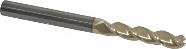 ACCUPRO 1/4 Diam, 11/4 LOC, 3 Flute Solid Carbide Ball End Mill
