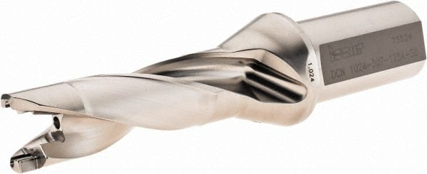 ISCAR 1.024 to 1.059, 3xD, 3.07 Max Depth, 11/4 Shank Diam, 7.06 OAL, ReplaceableTip Drill