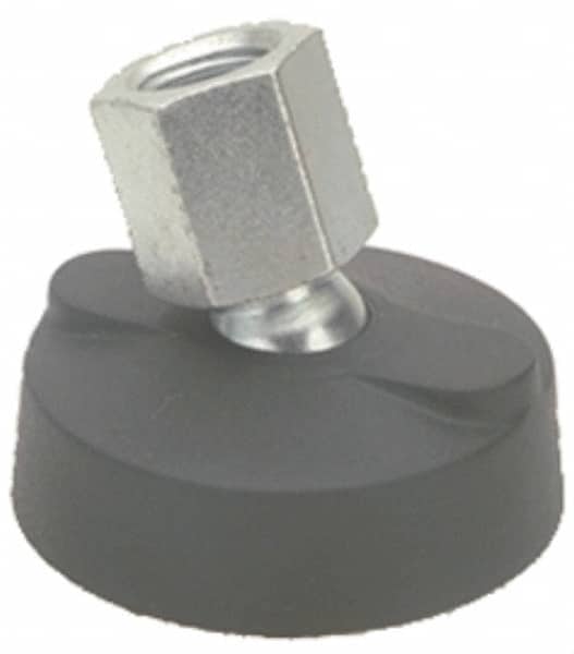 GIBRALTAR 4000 Lb Capacity, 1/213 Thread, 15/8 OAL, Steel Stud, Tapped Pivotal Socket Mount Leveling Mount