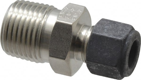 PARKER 3/8 Tube OD x 1/2 MPT Stainless Steel Compression Tube Male Connector