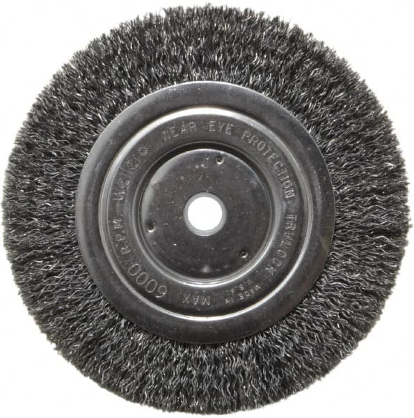 WEILER 6 OD, 5/8 Arbor Hole, Crimped Steel Wheel Brush