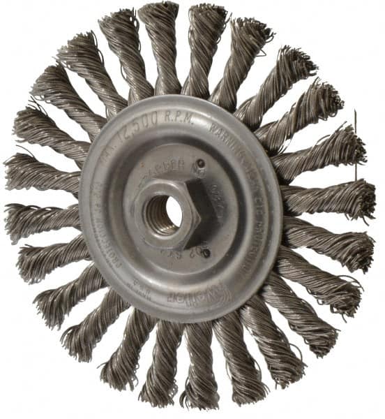 WEILER 6 OD, 5/811 Arbor Hole, Knotted Stainless Steel Wheel Brush
