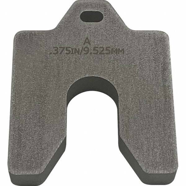 MAUDLIN PRODUCTS Metal Shim Stock; Type: Slotted Shim ; Material: Stainless Steel ; Thickness (Decimal Inch): 0.3750 ; Width (Inch): 2 ; Length (Inch): 2 ; Minimum Thickness (Decimal Inch): 0.3750