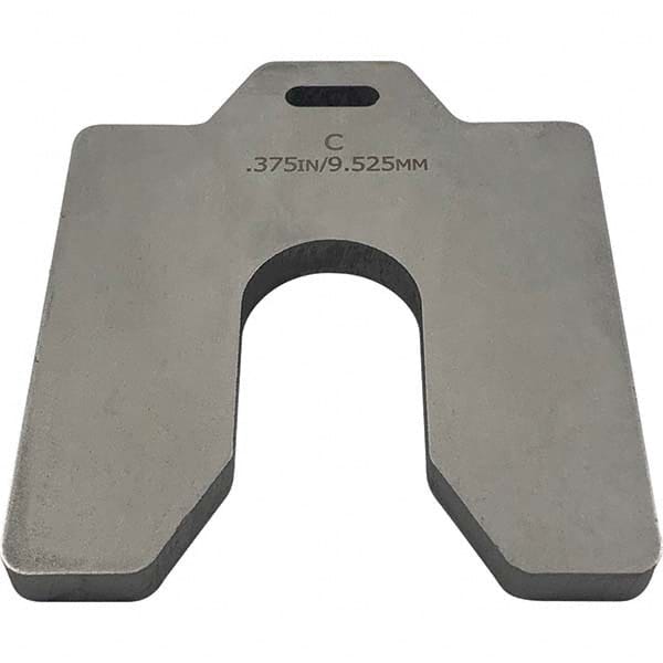 MAUDLIN PRODUCTS Metal Shim Stock; Type: Slotted Shim ; Material: Stainless Steel ; Thickness (Decimal Inch): 0.3750 ; Width (Inch): 4 ; Length (Inch): 4 ; Minimum Thickness (Decimal Inch): 0.3750