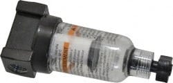 WILKERSON 1/4 Port, 4.21 High x 1.69 Wide, Miniature FRL Filter with Polycarbonate Bowl & Manual Drain