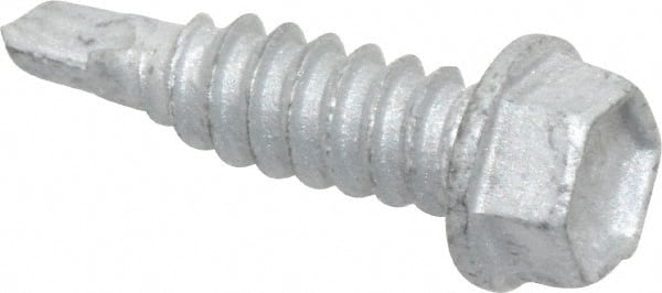 ITW BUILDEX 1/4, Hex Washer Head, Hex Drive, 7/8 Length Under Head, #1 Point, Self Drilling Screw
