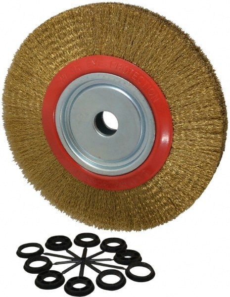 MSC INDUSTRIAL 12 OD, 11/4 Arbor Hole, Crimped BrassCoated Steel Wheel Brush