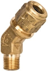 PARKER 3/8 Tube OD x 1/418 MPT Brass Compression Tube Male 45&deg; Elbow