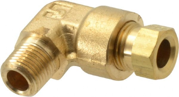 PARKER 1/4 Tube OD x 1/8 MPT Brass Compression Tube Male Elbow