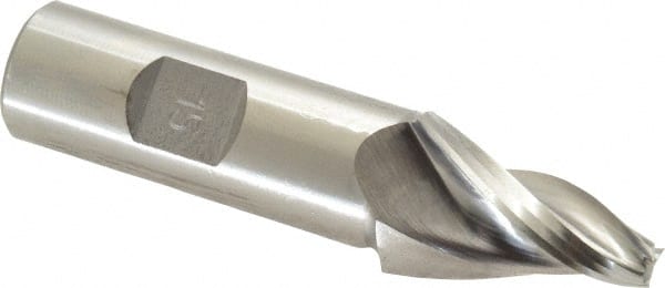 MSC 15&deg; 1/4 Small End Diam, 11/4 LOC, 3 Flute High Speed Steel Tapered Square End Mill