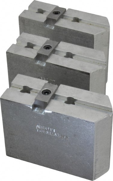 ABBOTT WORKHOLDING PRODUCTS 8 & Up Chuck Capacity, Tongue & Groove Attachment, Square Soft Lathe Chuck Jaw