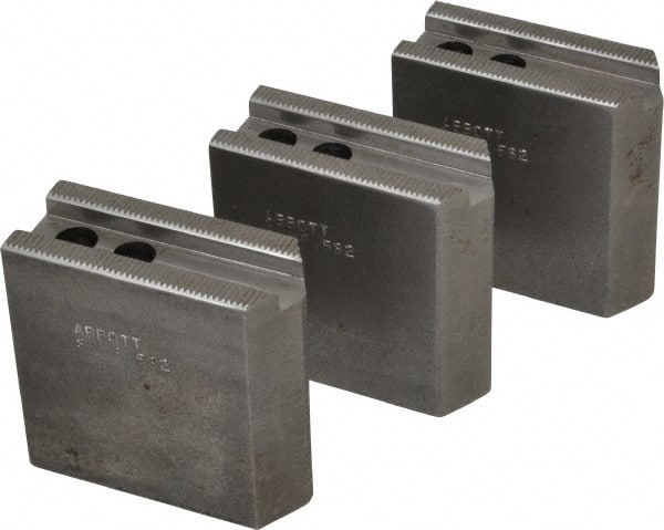 ABBOTT WORKHOLDING PRODUCTS 61/2 Chuck Capacity, 1/16 x 90 Serrated Attachment, Square Soft Lathe Chuck Jaw