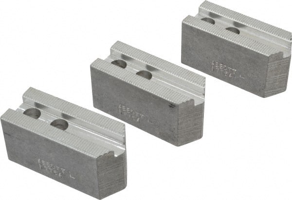 ABBOTT WORKHOLDING PRODUCTS 6 & Up Chuck Capacity, 1.5mm x 60&deg; Serrated Attachment, Square Soft Lathe Chuck Jaw