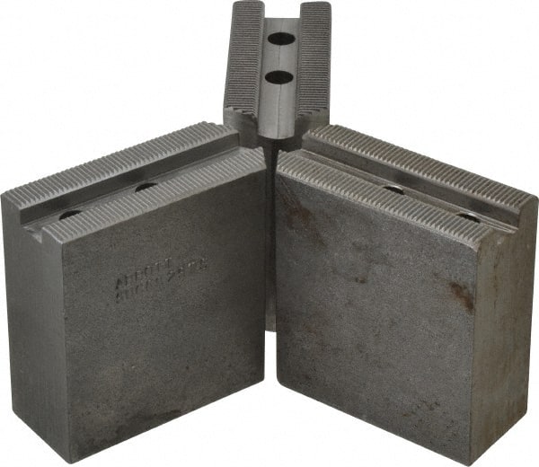 ABBOTT WORKHOLDING PRODUCTS 6 & Up Chuck Capacity, 1.5mm x 60&deg; Serrated Attachment, Square Soft Lathe Chuck Jaw