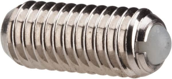 VLIER M6x1.0, 3.5mm Ball Diam, 14mm Body Length, 1mm Max Ball Reach, Threaded Ball Plunger