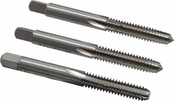 MSC INDUSTRIAL 1/420 UNC, 4 Flute, Bottoming, Plug & Taper, Bright Finish, High Speed Steel Tap Set