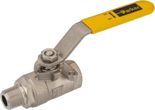 PARKER 3/8 Pipe, Full Port, Stainless Steel Standard Ball Valve