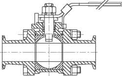VNE 11/2 Pipe, Full Port, Stainless Steel Sanitary Ball Valve