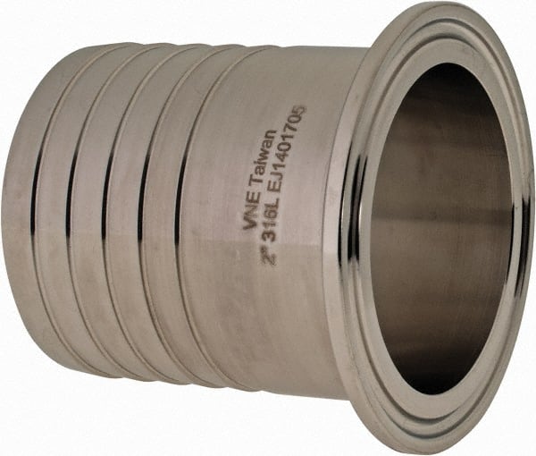 VNE 2 Clamp Style Sanitary Stainless Steel Pipe Rubber Hose Adapter