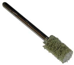 GRIER ABRASIVES 1/4 Head Diam x 1/2 Thickness, W163, Cylinder End, Aluminum Oxide Mounted Point