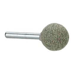 GRIER ABRASIVES 1 Head Diam x 1 Thickness, A25, Ball End, Aluminum Oxide Mounted Point