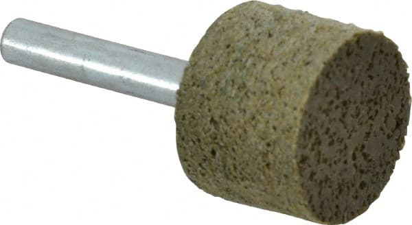 GRIER ABRASIVES 1 Head Diam x 3/4 Thickness, W219, Cylinder End, Aluminum Oxide Mounted Point