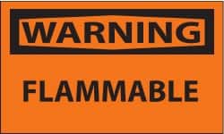 NMC 5 Qty 1 Pack Warning Flammable, Pressure Sensitive Vinyl Fire Sign