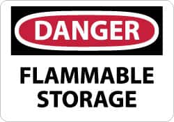 NMC Danger Flammable Storage, 10 Long x 14 Wide, PressureSensitive Vinyl Safety Sign