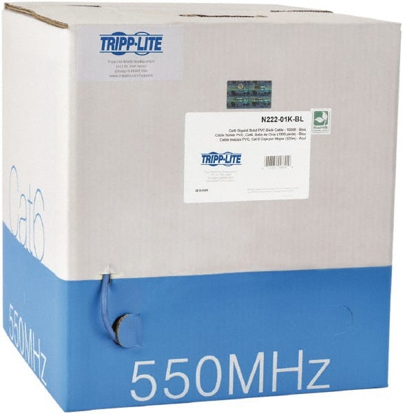 Tripp Lite 1000ft Cat6 550MHz Gigabit Bulk Solid PVC CMR Cable Blue 1000